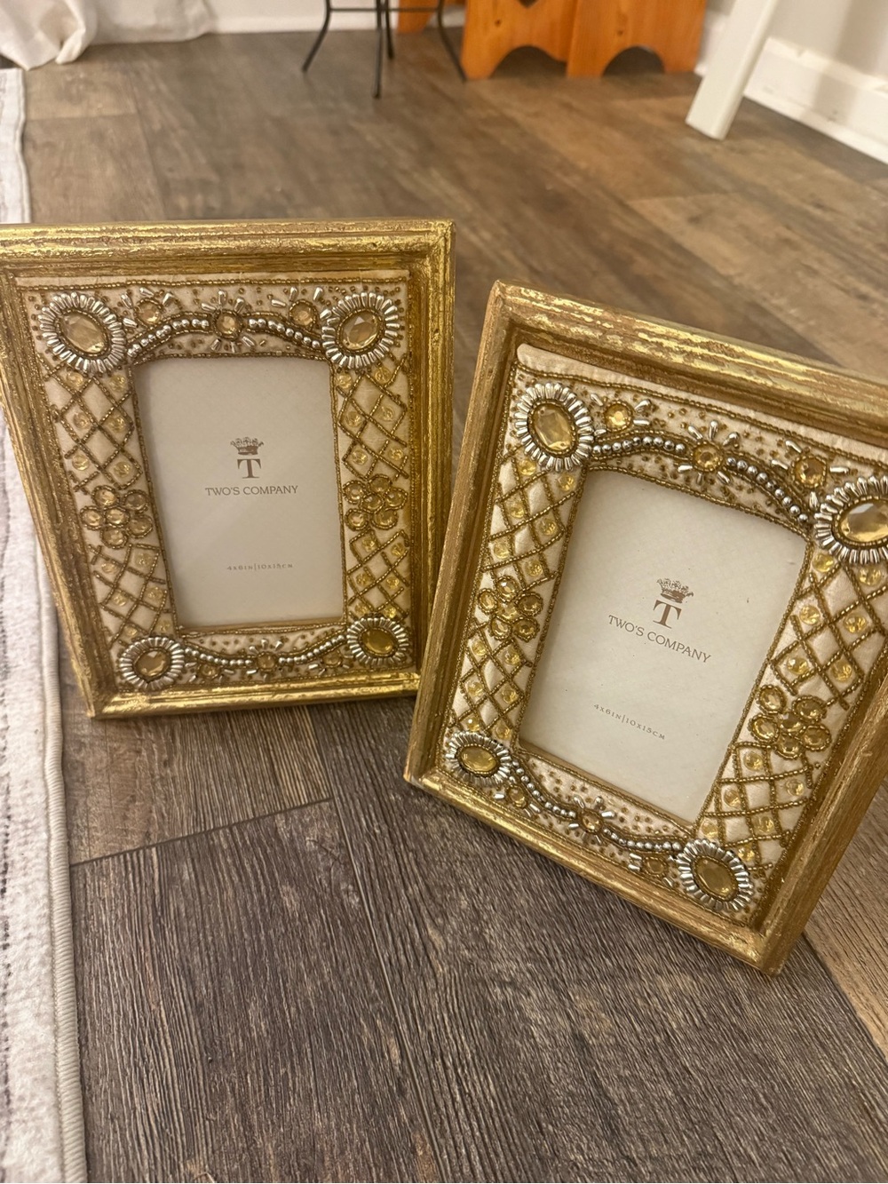 Two's Company Ornate Gold Carved Picture Frames (Pair)
